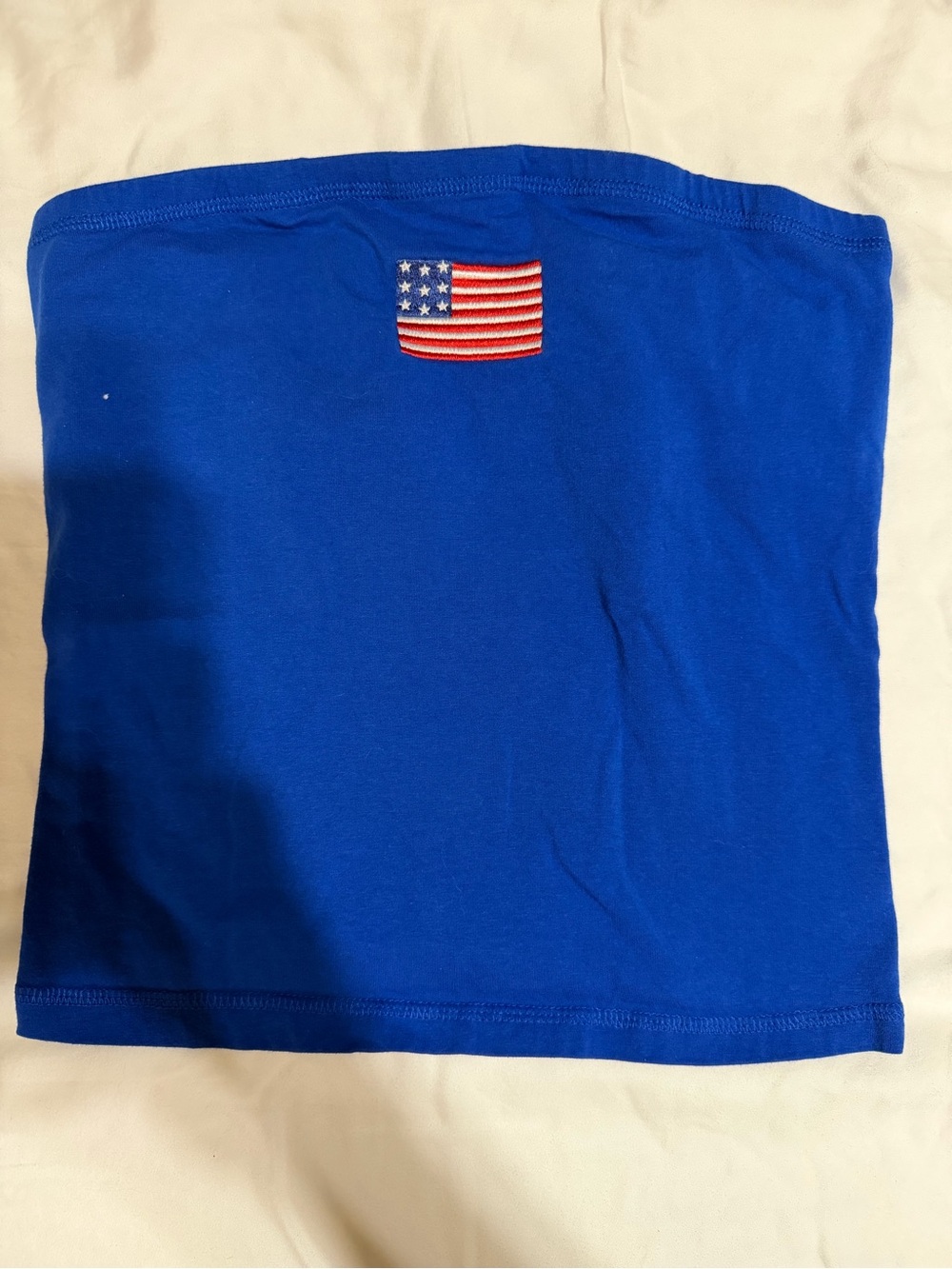 Blue American Flag Tube Crop Top